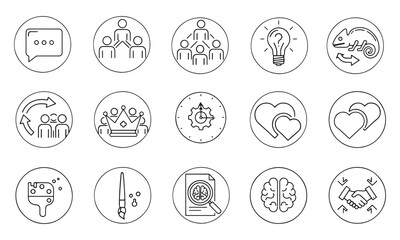 Fototapeta premium Soft skills line icon set, Colored vector illustration icons design