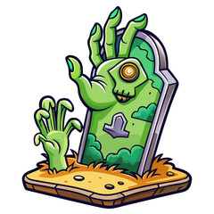 Halloween Sticker different cute halloween Vector Retro Cartoon