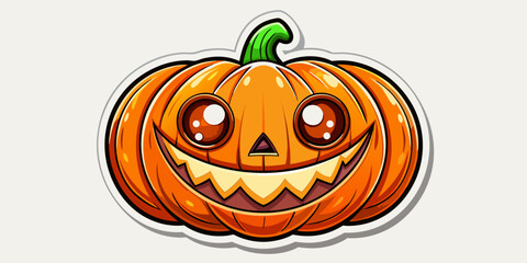 Halloween Sticker different cute halloween Vector Retro Cartoon