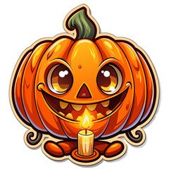 Halloween Sticker different cute halloween Vector Retro Cartoon