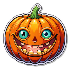 Halloween Sticker different cute halloween Vector Retro Cartoon