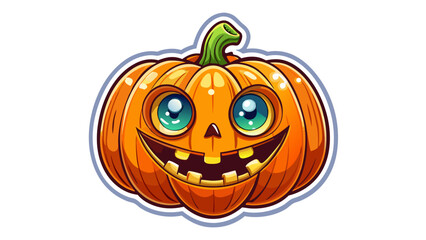 Halloween Sticker different cute halloween Vector Retro Cartoon