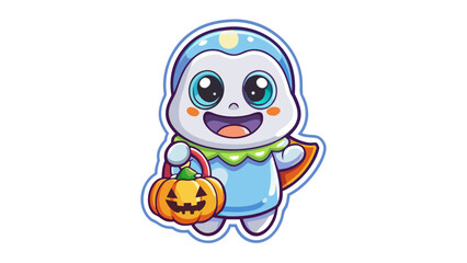 Halloween Sticker different cute halloween Vector Retro Cartoon