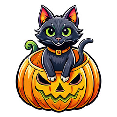 Halloween Sticker different cute halloween Vector Retro Cartoon