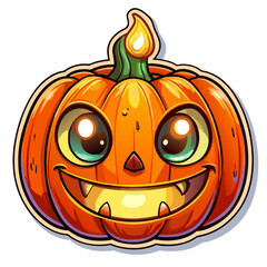 Halloween Sticker different cute halloween Vector Retro Cartoon