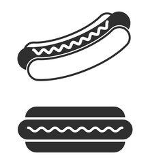 hot dog fast food icon set