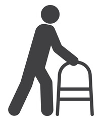 disabled person with walkers icon