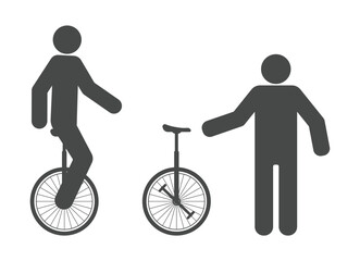 person ride unicycle icon