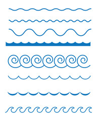 water wave pattern design icon set