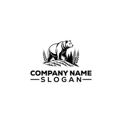 Cute Panda Climbing Bamboo Tree Logo