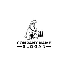 Cute Panda Climbing Bamboo Tree Logo