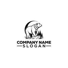 Cute Panda Climbing Bamboo Tree Logo