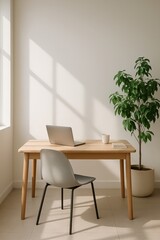 Minimalist Office with Natural Light