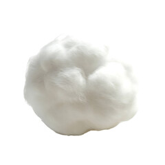 Fluffy White Cotton Ball Isolated on White Background