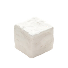 White Cube Object with Textured Surface