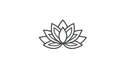 Simple Line Art Lotus Flower Illustration