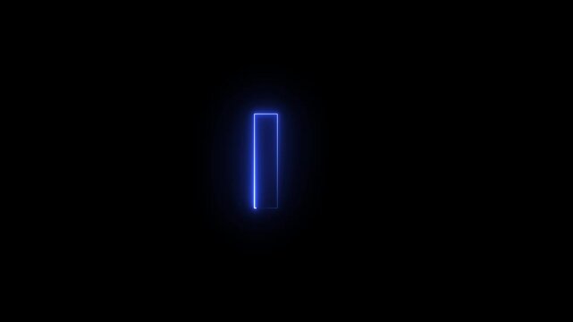 Capital letter I with a blue neon effect and color motion animation video footage in black background .