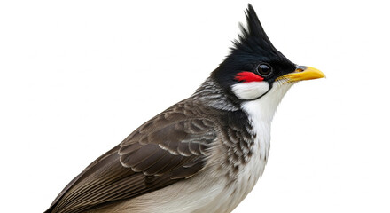 close up of a red and black crowned crane