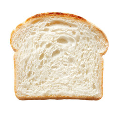 A single slice of white bread with a soft, porous texture and golden crust.