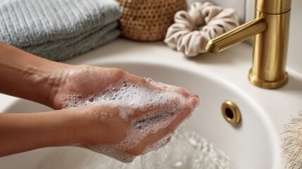 Fototapeta premium woman washing her hands