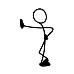 Leaning Stickman Vector in transparent background 