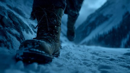 man walking in the fog