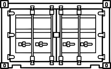 Minimalist shipping container outline

