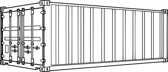 Minimalist shipping container outline
