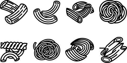 Pasta outline icon vector
