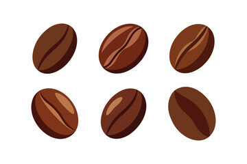 Coffee bean set of colorful vector art illustration