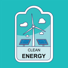Clean Energy Solutions Wind Turbine and Solar Panels Generating Renewable Power for a Sustainable Future. Modern Eco-Friendly Technology for a Green Planet
