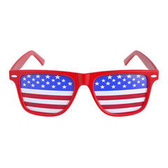 Red Wayfarer Sunglasses with American Flag Lenses