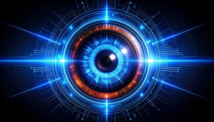 High-tech eye, glowing circuits