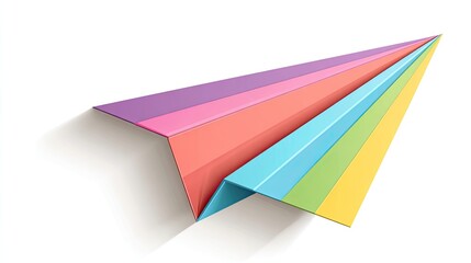 Colorful Paper Airplane Design with Rainbow Hues