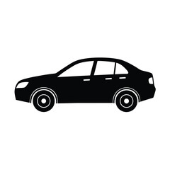 Ride sharing app car vector silhouette