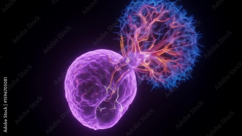 Poster abstract neural network connection - a vibrant, stylized 3d video of a neural network connection, sh