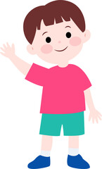 손 흔드는 남자아이