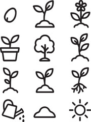 Hand Holding Nature Elements Sprouts Water Sun Earth Tree Leaves