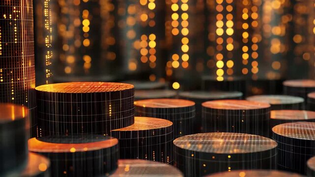 Data lettering and binary code represent a digital database in a futuristic environment, Data lettering and binary code Database and analysis metaphor 3D render