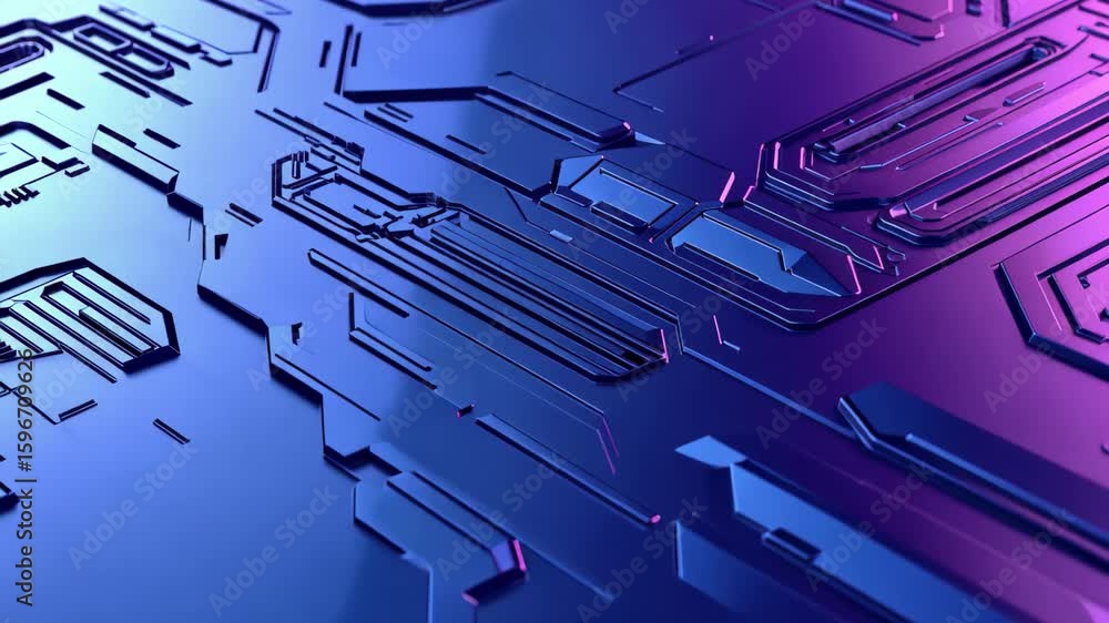 Poster stunning abstract sci-fi blue background with intricate geometric patterns and luminous effects, abs