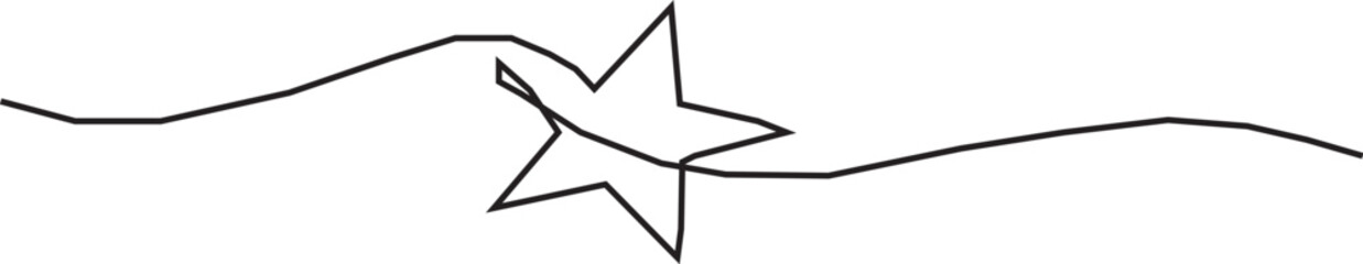 Hand draw doodles star Illustration in continuous Line arts style art Vector On White back ground