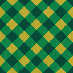 Argyle vector pattern. Dark green with thin slim golden dotted line. Seamless vivid geometric background for fabric, textile, men clothing, wrapping paper. Backdrop Little Gentleman party invite card