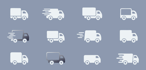 Delivery transport truck shipping service logistics vehicle fast delivery moving company transportation icons
