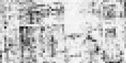 Fototapeta premium Grey square pattern background. Vector illustration EPS file banner. White grey background of squares. Banner for your design. Geometric style. Mosaic grid. Abstract squares background. Pixel mesh.