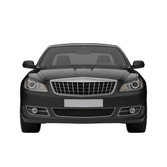 Naklejka premium Black car isolated on transparent white background