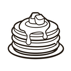 Pancake Stack outline Vector Illustration