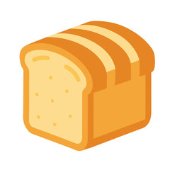 Freshly baked bread loaf sliced into pieces, isolated on white, ideal for bakery, food packaging, or design.