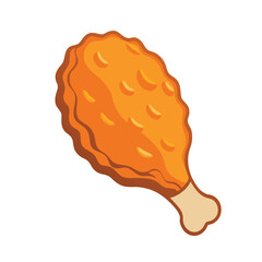 Fried Chicken Drumstick Vector  detailed and realistic style