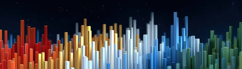 Obraz premium Colorful Abstract Bar Graph in Dynamic Wave Pattern