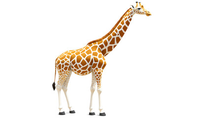Fototapeta premium 3d illustration of a tall giraffe with a long neck isolated on transparent background
